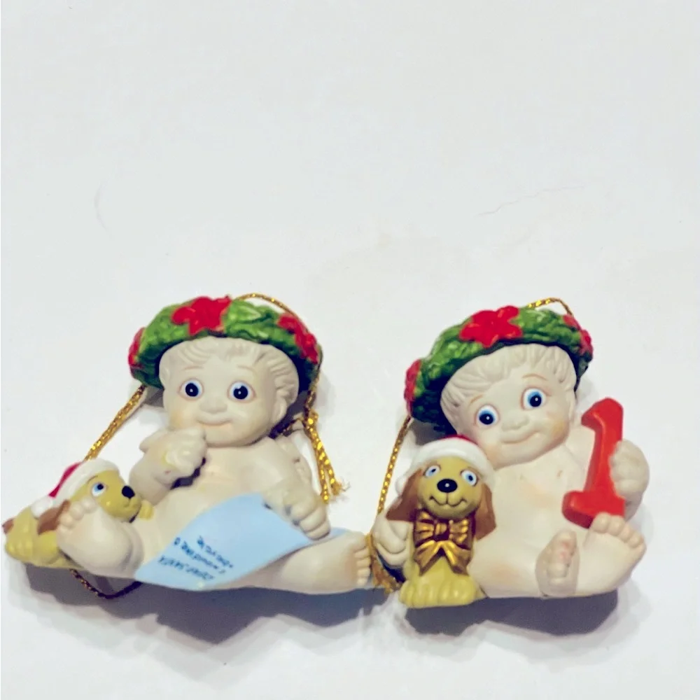Vintage Dreamsicles Cherub Christmas Ornaments Lot Of 9